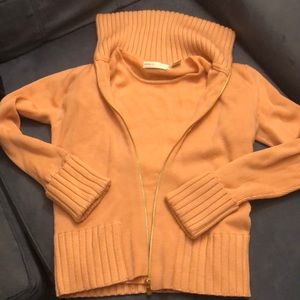 Dana Buchman peach cashmere top and merino wool jacket